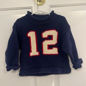 Red Wagon 3t boys roll neck sweater #12 New England patriots